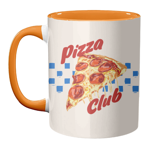 Pizza Club Retro Pepperoni Slice - unique mug by EZbie