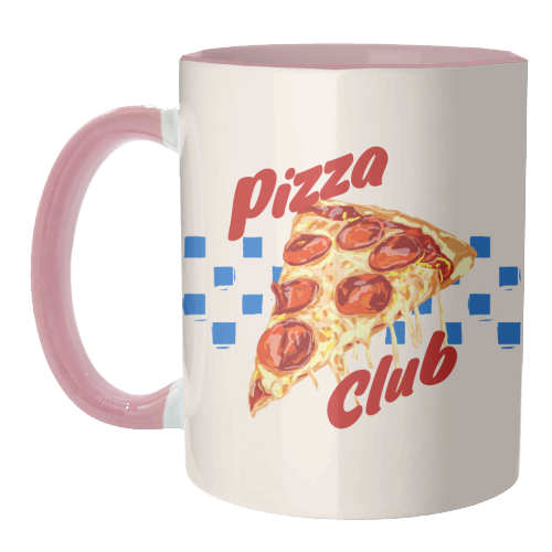 Pizza Club Retro Pepperoni Slice - unique mug by EZbie