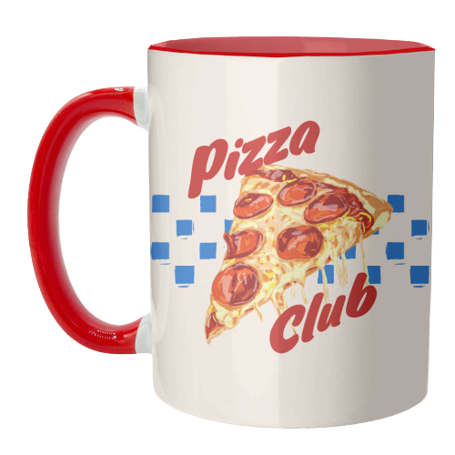 Pizza Club Retro Pepperoni Slice - unique mug by EZbie