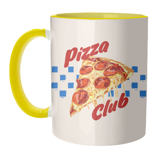 Pizza Club Retro Pepperoni Slice - unique mug by EZbie