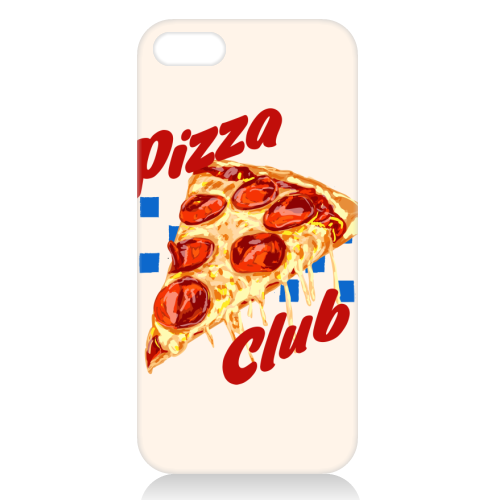 Pizza Club Retro Pepperoni Slice - unique phone case by EZbie