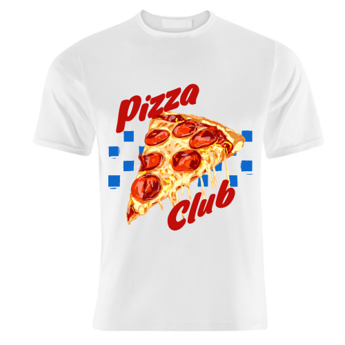 Pizza Club Retro Pepperoni Slice - unique t shirt by EZbie