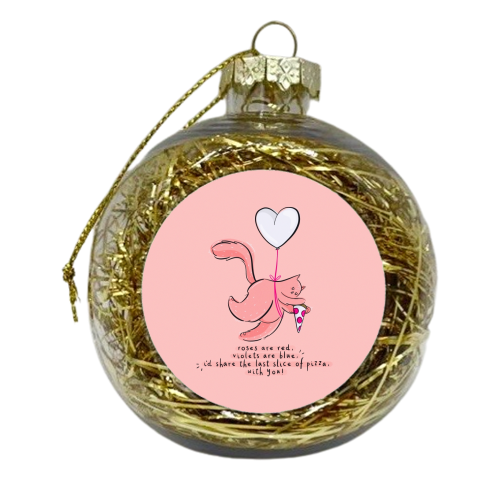Pizza Love Cat - xmas bauble by Alice Palazon