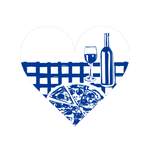 Pizza & Wine Night – Hand-Drawn Doodle Art - Magnet by EZbie