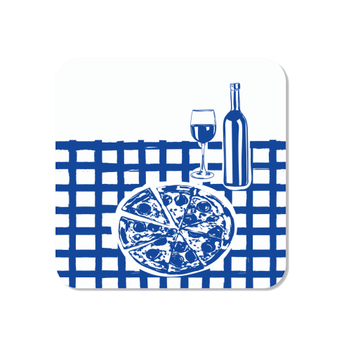 Pizza & Wine Night – Hand-Drawn Doodle Art - Magnet by EZbie