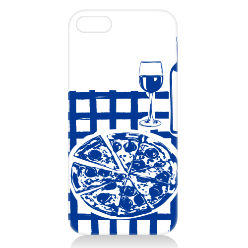Pizza & Wine Night – Hand-Drawn Doodle Art - unique phone case by EZbie