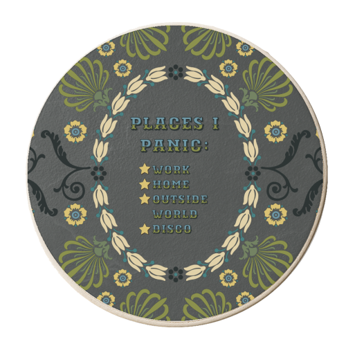 Places I Panic - personalised beer coaster by Kim Doodle