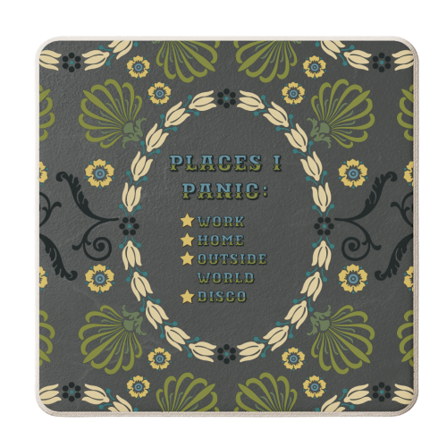 Places I Panic - personalised beer coaster by Kim Doodle