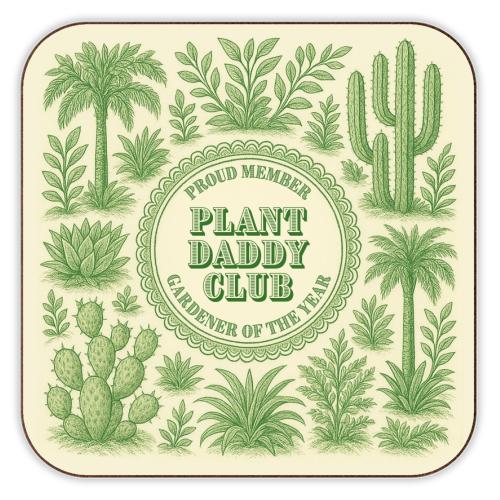 Plant Daddy Club - Gardener of the year - personalised beer coaster by Lilly Rose