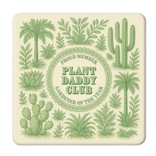 Plant Daddy Club - Gardener of the year - personalised beer coaster by Lilly Rose
