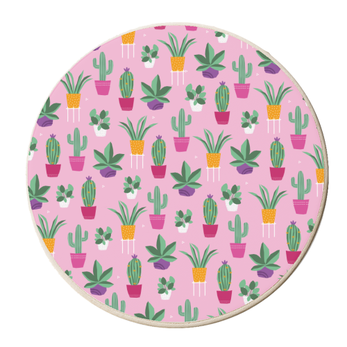 plant power pink - personalised beer coaster by sarah morley