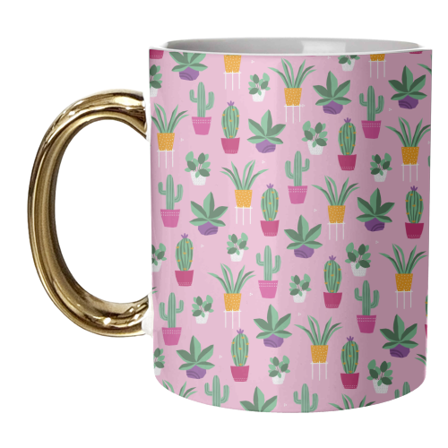 plant power pink - unique mug by sarah morley