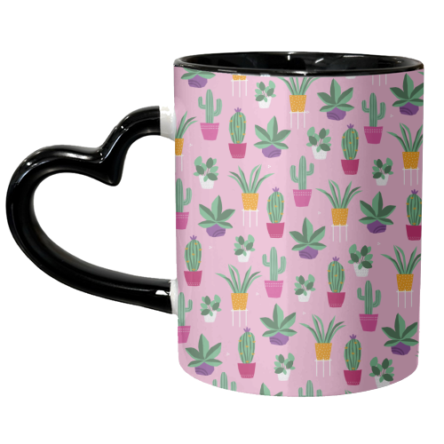 plant power pink - unique mug by sarah morley