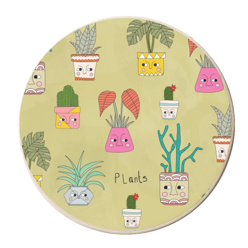 Plants - personalised beer coaster by Nichola Cowdery