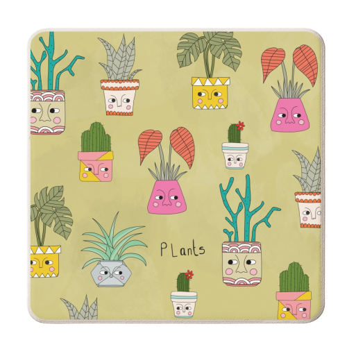 Plants - personalised beer coaster by Nichola Cowdery