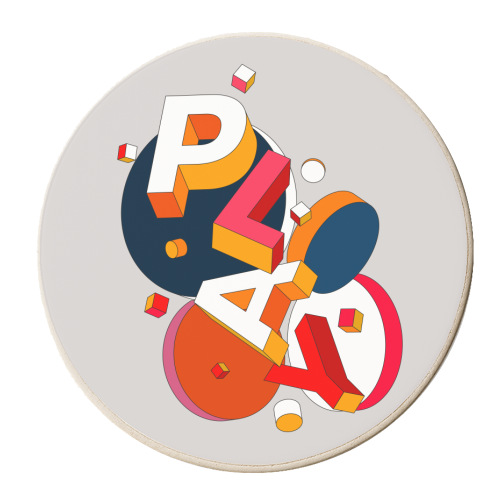 PLAY Typography - personalised beer coaster by Ania Wieclaw