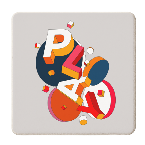 PLAY Typography - personalised beer coaster by Ania Wieclaw