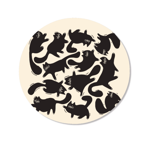 Playful Black Cat Pattern – Halloween Spooky Vibe - Magnet by Ania Wieclaw