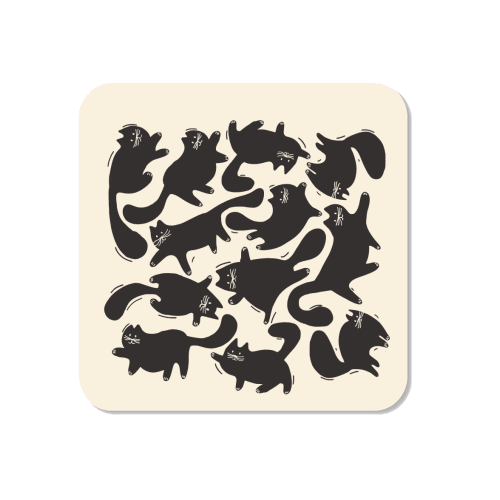 Playful Black Cat Pattern – Halloween Spooky Vibe - Magnet by Ania Wieclaw