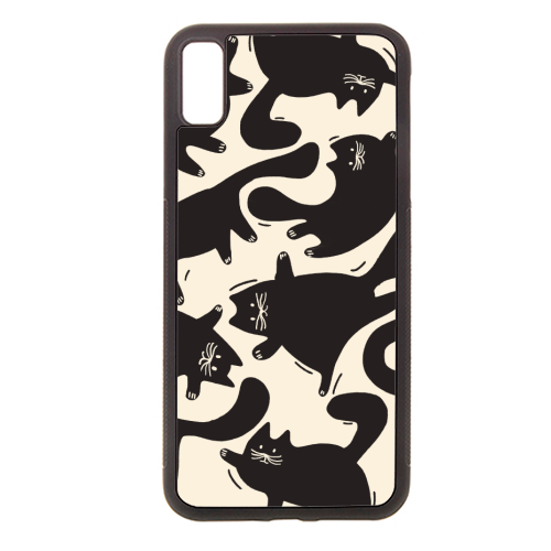 Playful Black Cat Pattern – Halloween Spooky Vibe - stylish phone case by Ania Wieclaw