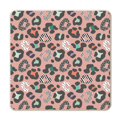Playful Leopard - personalised beer coaster by Luxe and Loco