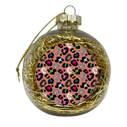 Playful Leopard wild - xmas bauble by Luxe and Loco