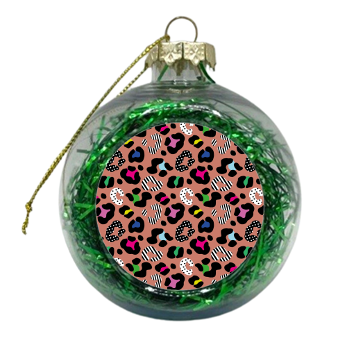 Playful Leopard wild - xmas bauble by Luxe and Loco