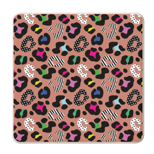 Playful Leopard wild - personalised beer coaster by Luxe and Loco