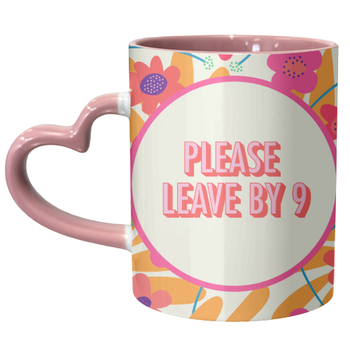 Please leave by 9 - unique mug by AbiGoLucky