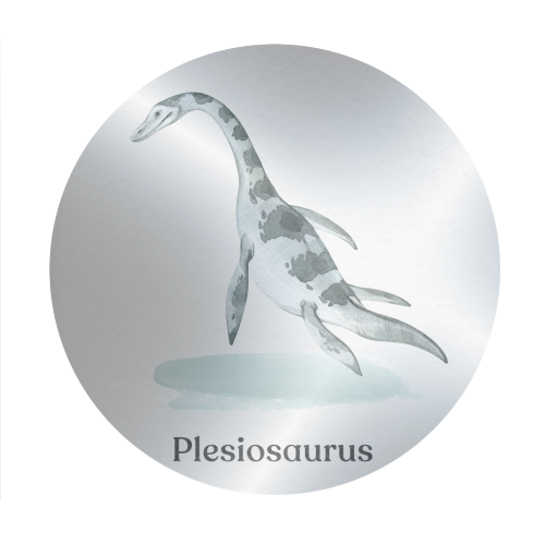 Plesiosaurus - Circle Sticker by Gal Design