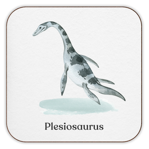 Plesiosaurus - personalised beer coaster by Gal Design