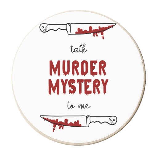 PNG Talk Murder Mystery To Me - TMMTM - personalised beer coaster by Lisa Wardle