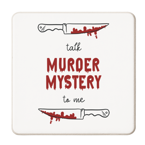 PNG Talk Murder Mystery To Me - TMMTM - personalised beer coaster by Lisa Wardle