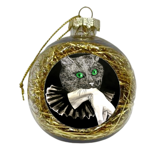 poe cat - xmas bauble by rasa varg