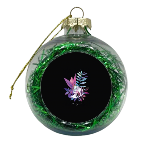 Polar bear and leaves - xmas bauble by Aleshka K