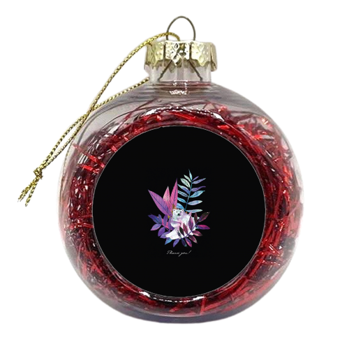 Polar bear and leaves - xmas bauble by Aleshka K