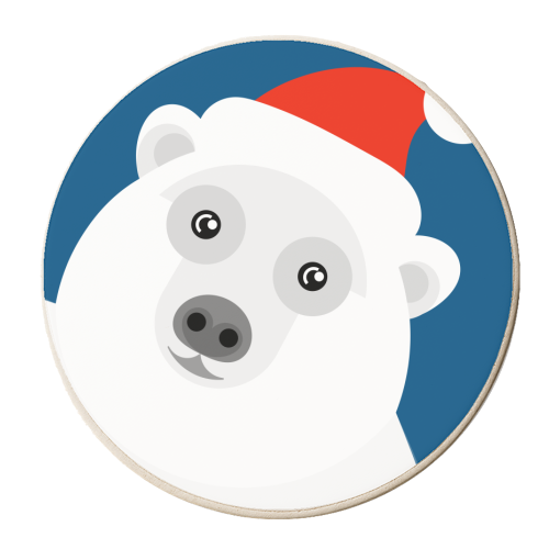 Polar Bear Merry Christmas - personalised beer coaster by Adam Regester