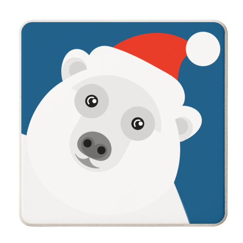 Polar Bear Merry Christmas - personalised beer coaster by Adam Regester