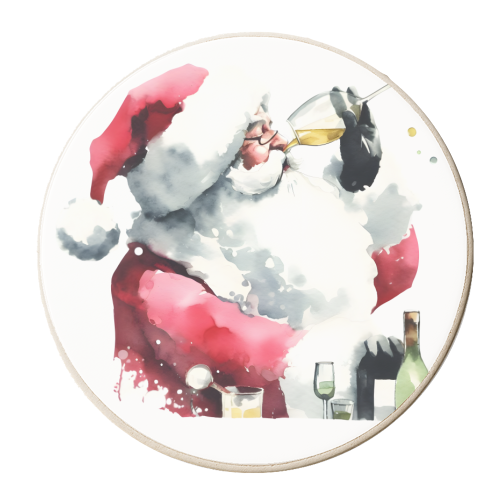 Politely drinking through Christmas - personalised beer coaster by ara liliput