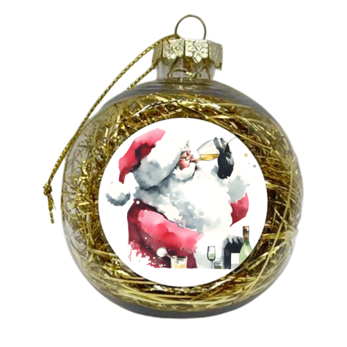Politely drinking through Christmas - xmas bauble by ara liliput