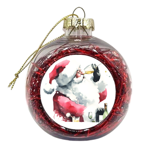 Politely drinking through Christmas - xmas bauble by ara liliput