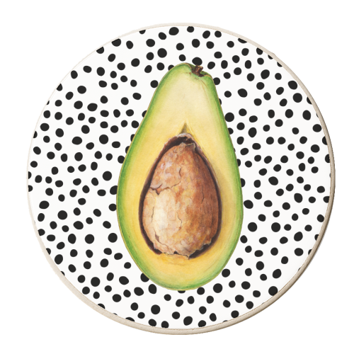 Polka Dot Avocado - personalised beer coaster by The 13 Prints