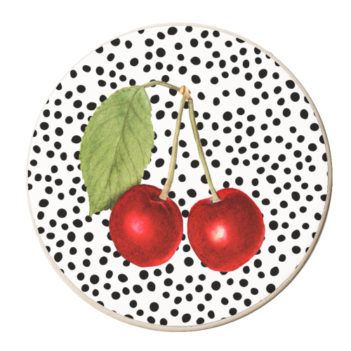 Polka Dot Cherry - personalised beer coaster by The 13 Prints
