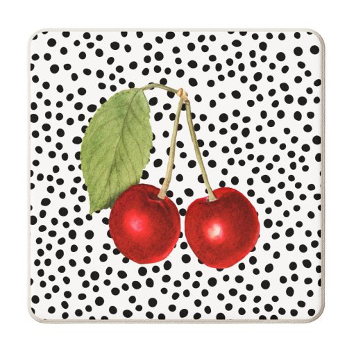 Polka Dot Cherry - personalised beer coaster by The 13 Prints