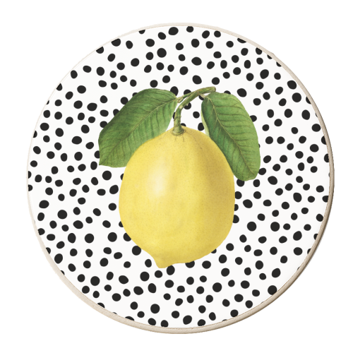 Polka Dot Lemon - personalised beer coaster by The 13 Prints