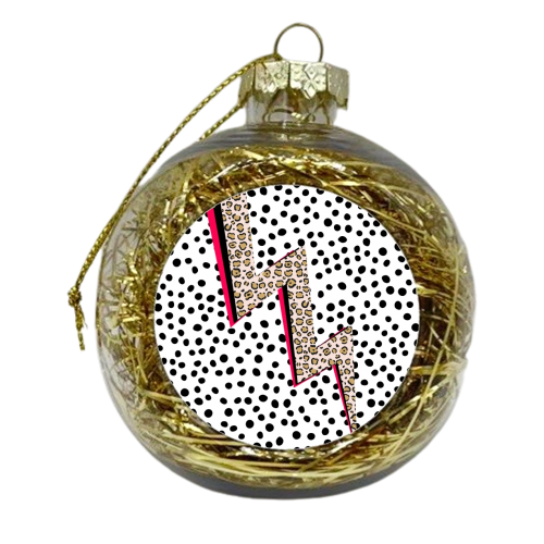 Polka Dot Lightning - xmas bauble by The 13 Prints