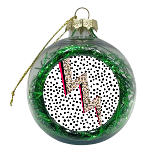 Polka Dot Lightning - xmas bauble by The 13 Prints