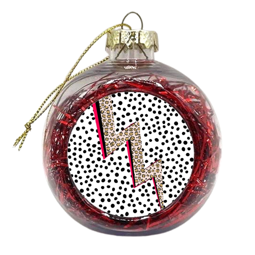 Polka Dot Lightning - xmas bauble by The 13 Prints