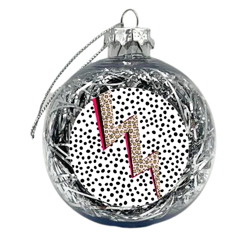 Polka Dot Lightning - xmas bauble by The 13 Prints