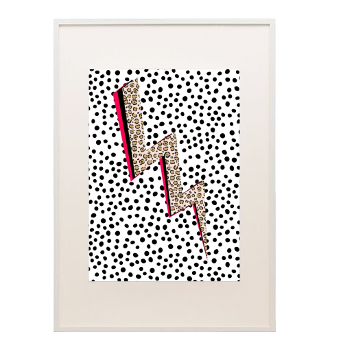Polka Dot Lightning - framed poster print by The 13 Prints